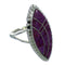 Genuine Sterling Silver And Magenta Turquoise Inlay Southwestern Ring Size 7-3/4 YX66851